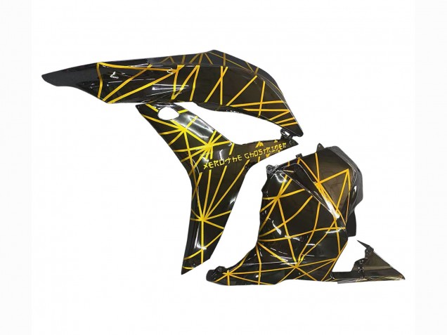 Billige Honda CBR600RR Motorrad Verkleidung 2009-2012 - Gold Glanzendes Schwarz