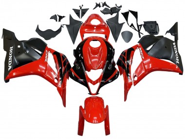 Billige Honda CBR600RR Motorrad Verkleidung 2009-2012 - Rot Glanzendes Schwarz Matt Schwarz Streifen