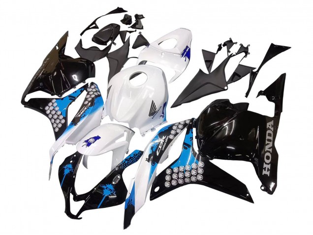 Billige Honda CBR600RR Motorrad Verkleidungen Kit 2009-2012 - Weiss Blau Glanzendes Schwarz