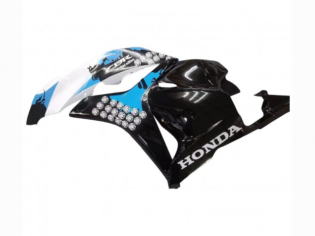 Billige Honda CBR600RR Motorrad Verkleidungen Kit 2009-2012 - Weiss Blau Glanzendes Schwarz
