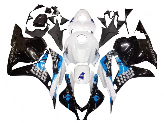 Billige Honda CBR600RR Motorrad Verkleidungen Kit 2009-2012 - Weiss Blau Glanzendes Schwarz