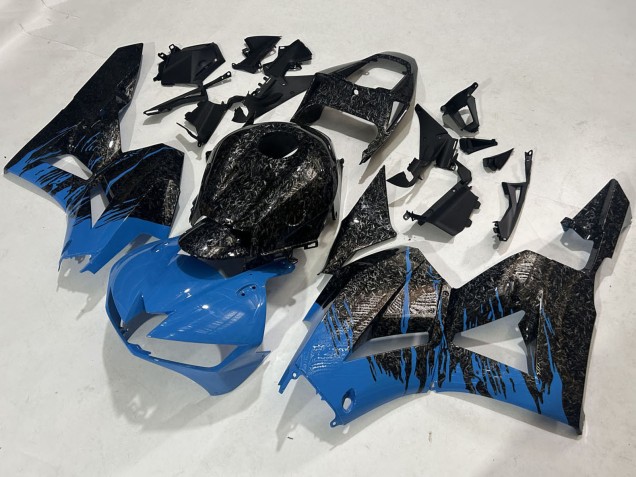 Billige Honda CBR600RR Motorrad Verkleidung 2009-2012 - Schwarz Geschmiedet Carbonfaser Blau
