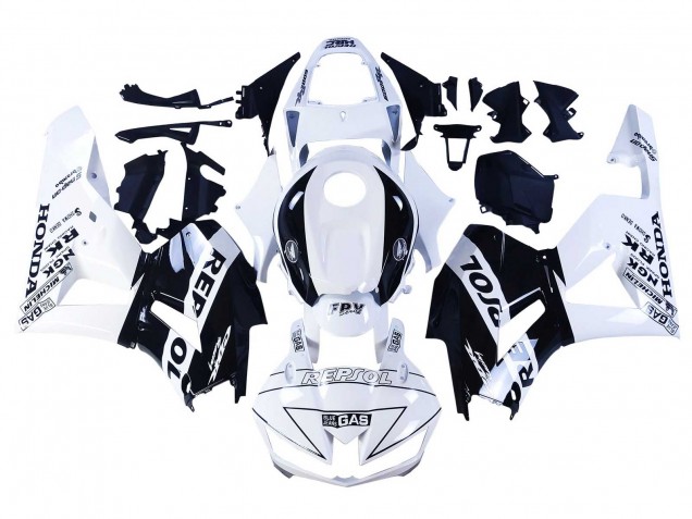 Billige Honda CBR600RR Motorrad Verkleidung 2013-2023 - Weiss Glanzendes Schwarz Repsol