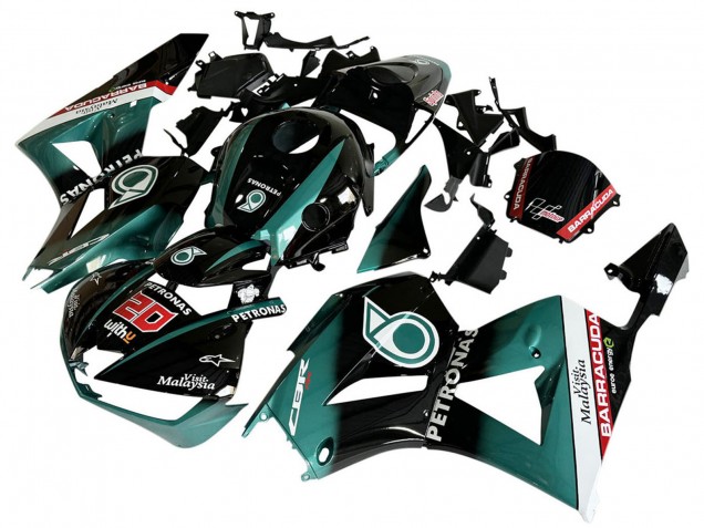 Billige Honda CBR600RR Motorrad Verkleidung 2013-2023 - Blau Grun Blau Glanzendes Schwarz Petronas 20