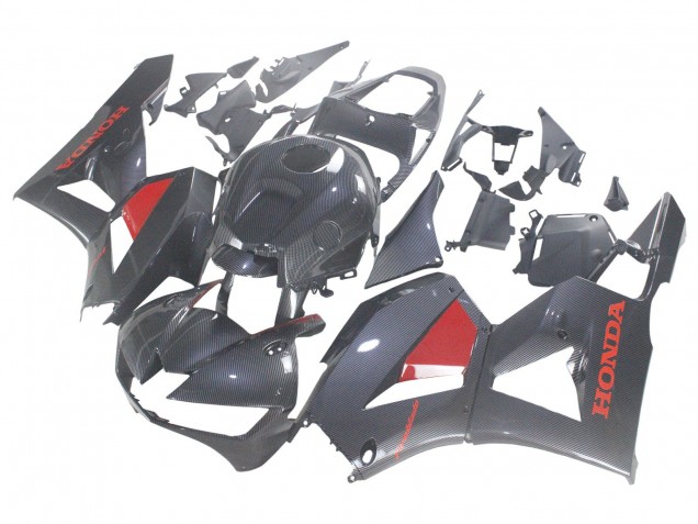 Billige Honda CBR600RR Motorrad Verkleidung 2013-2023 - Schwarzes Carbonfaser Rot