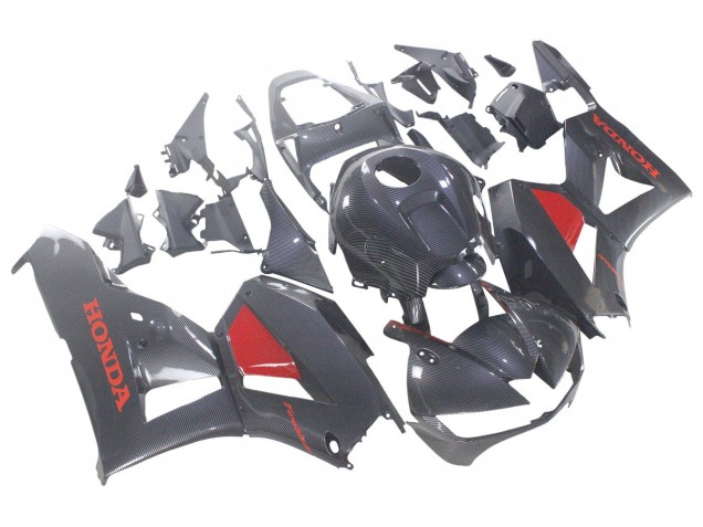 Billige Honda CBR600RR Motorrad Verkleidung 2013-2023 - Schwarzes Carbonfaser Rot