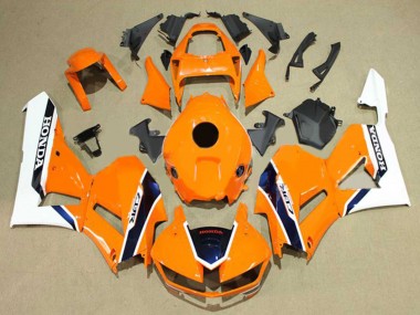 Billige Honda CBR600RR Motorrad Verkleidung 2013-2023 - Weiss Orange Dunkel Blau