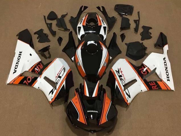 Billige Honda CBR600RR Motorrad Verkleidung 2013-2023 - Weiss Orange Glanzendes Schwarz Repsol