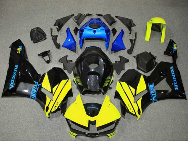 Billige Honda CBR600RR Motorrad Verkleidung 2013-2023 - Blau Gelb Glanzendes Schwarz