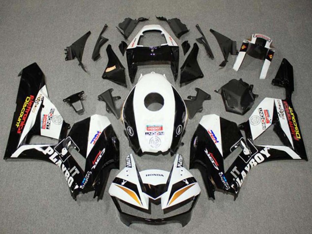 Billige Honda CBR600RR Motorrad Verkleidung 2013-2023 - Weiss Gold Glanzendes Schwarz HRC