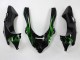 Billige Kawasaki ZX10R Motorrad Verkleidung 2004-2005 - Schwarz mit Gruner Flamme Ninja