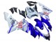 Billige Kawasaki ZX10R Motorrad Verkleidung 2004-2005 - Glanzendes Blau Weiss Fiat Motul