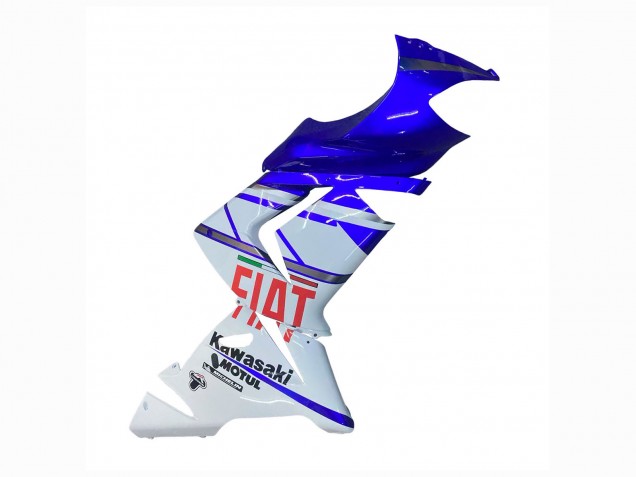 Billige Kawasaki ZX10R Motorrad Verkleidung 2004-2005 - Glanzendes Blau Weiss Fiat Motul