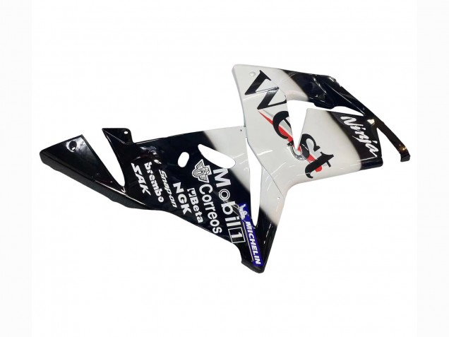 Billige Kawasaki ZX10R Motorrad Verkleidung 2004-2005 - Weiss Schwarz West Ninja