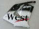 Billige Kawasaki ZX10R Motorrad Verkleidung 2004-2005 - Weiss Schwarz West Ninja