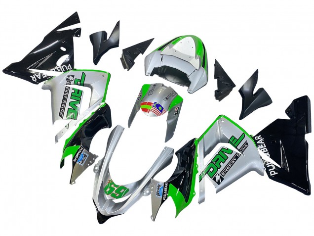 Billige Kawasaki ZX10R Motorrad Verkleidung 2004-2005 - Grun Silber Schwarz 69
