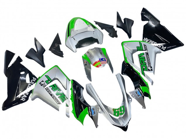 Billige Kawasaki ZX10R Motorrad Verkleidung 2004-2005 - Grun Silber Schwarz 69