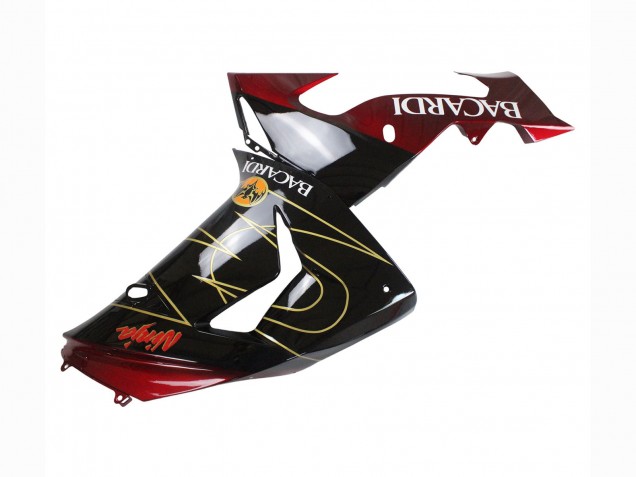 Billige Kawasaki ZX10R Motorrad Verkleidung 2006-2007 - Schwarz Rot Gold BACARDI