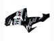 Billige Kawasaki ZX10R Motorrad Verkleidung 2006-2007 - Glanzendes Schwarz Weiss West