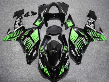 Billige Kawasaki ZX10R Motorrad Verkleidung 2006-2007 - Glanzendes Schwarz Grun