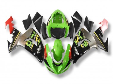 Billige Kawasaki ZX10R Motorrad Verkleidung 2006-2007 - Grun Grau Rot Schwarz Gelb