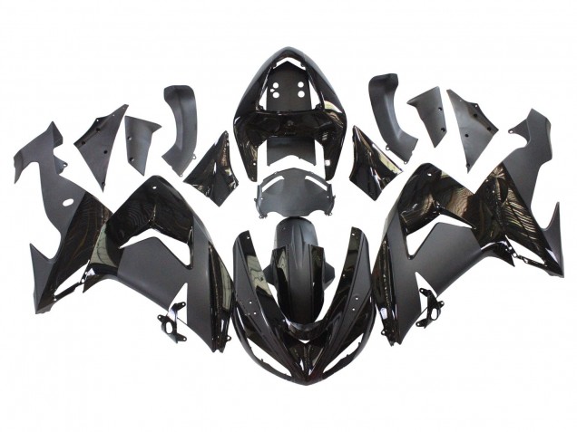 Billige Kawasaki ZX10R Motorrad Verkleidung 2006-2007 - Matt Schwarz Glanzendes Schwarz