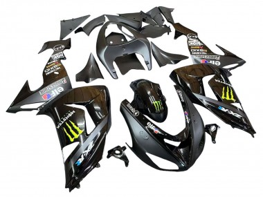 Billige Kawasaki ZX10R Motorrad Verkleidung 2006-2007 - Grau Gelb Glanzendes Schwarz Monster Elf