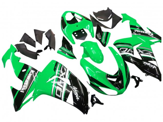 Billige Kawasaki ZX10R Motorrad Verkleidung Kit 2006-2007 - Grun Weiss Schwarz