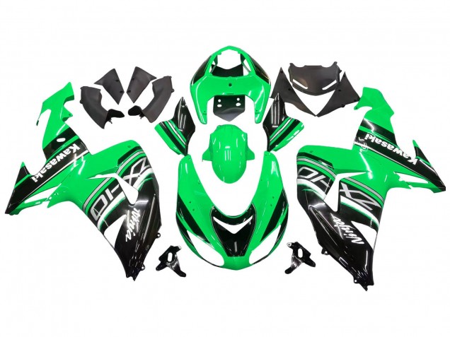 Billige Kawasaki ZX10R Motorrad Verkleidung Kit 2006-2007 - Grun Weiss Schwarz