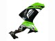 Billige Kawasaki ZX10R Motorrad Verkleidung 2006-2007 - Grun Schwarz Elf Touch4 3M