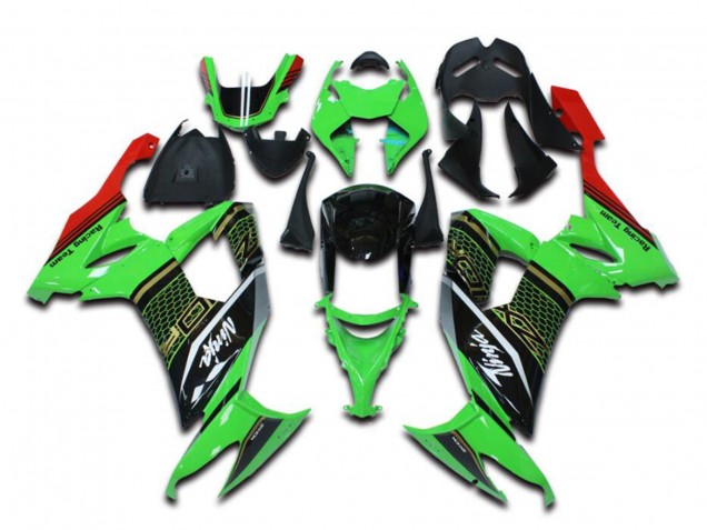 Billige Kawasaki ZX10R Motorrad Verkleidung 2006-2007 - Grun Rot Schwarz