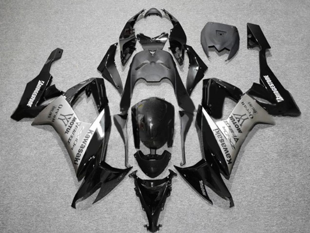 Billige Kawasaki ZX10R Motorrad Verkleidung 2006-2007 - Matt Schwarz Grau Motul