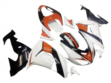 Billige Kawasaki ZX10R Motorrad Verkleidung 2006-2007 - Weiss Orange Schwarz