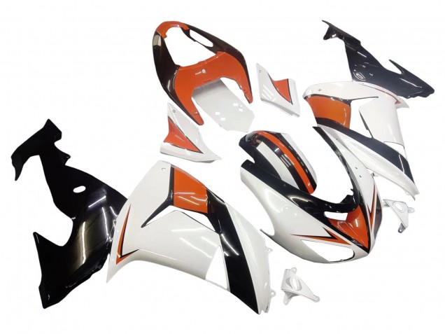 Billige Kawasaki ZX10R Motorrad Verkleidung 2006-2007 - Weiss Orange Schwarz