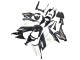 Billige Kawasaki ZX10R Motorrad Verkleidung 2008-2010 - Glanzendes Schwarz Weiss Grun Monster Elf