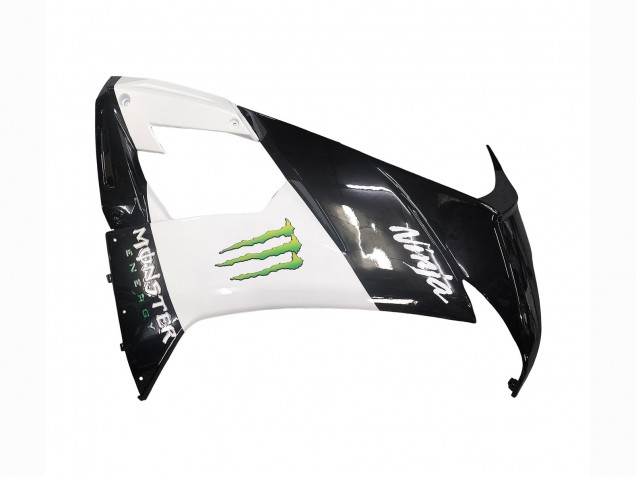 Billige Kawasaki ZX10R Motorrad Verkleidung 2008-2010 - Glanzendes Schwarz Weiss Grun Monster Elf