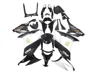 Billige Kawasaki ZX10R Motorrad Verkleidung 2008-2010 - Glanzendes Schwarz Weiss Grun Monster Elf