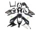 Billige Kawasaki ZX10R Motorrad Verkleidung 2008-2010 - Glanzendes Schwarz Weiss Grun Monster Elf