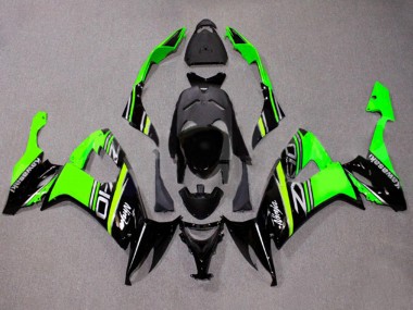 Billige Kawasaki ZX10R Motorrad Verkleidung 2008-2010 - Grun Weiss Glanzendes Schwarz