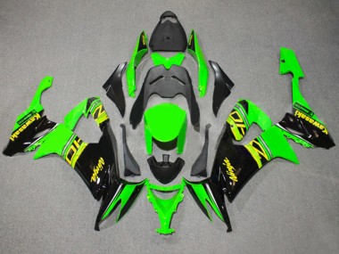 Billige Kawasaki ZX10R Motorrad Verkleidung 2008-2010 - Grun Glanzendes Schwarz Gelb
