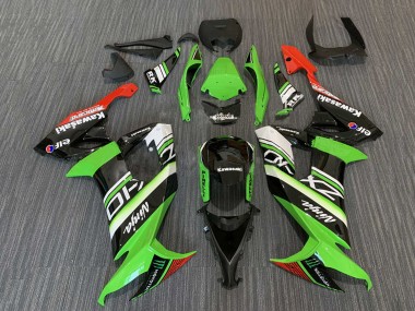 Billige Kawasaki ZX10R Motorrad Verkleidung 2008-2010 - Grun Weiss Rot Schwarz Elf Monster Energy