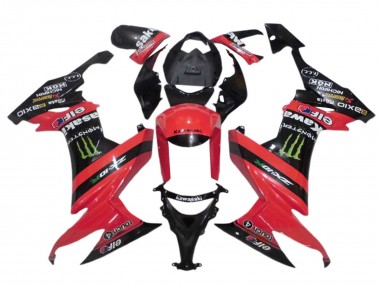 Billige Kawasaki ZX10R Motorrad Verkleidung 2008-2010 - Rot Schwarz Grun Monster Elf 27