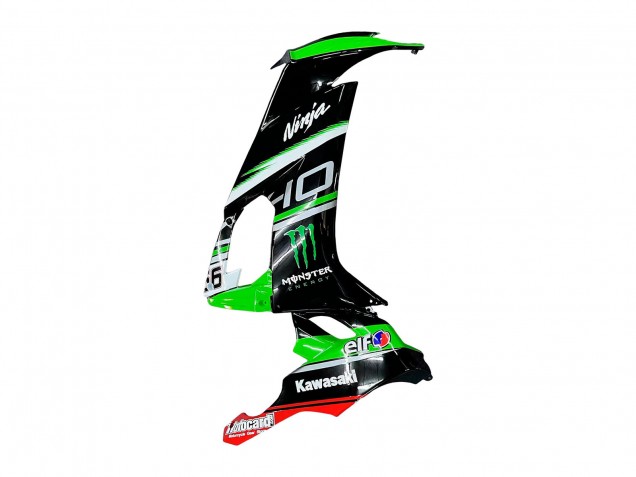Billige Kawasaki ZX10R Motorrad Verkleidung 2008-2010 - Grun Weiss Rot Schwarz Monster Elf 66