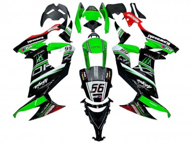 Billige Kawasaki ZX10R Motorrad Verkleidung 2008-2010 - Grun Weiss Rot Schwarz Monster Elf 66