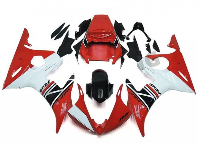 Billige Yamaha YZF R6 Motorrad Verkleidung 2003-2004 - Rot Weiss Glanzendes Schwarz