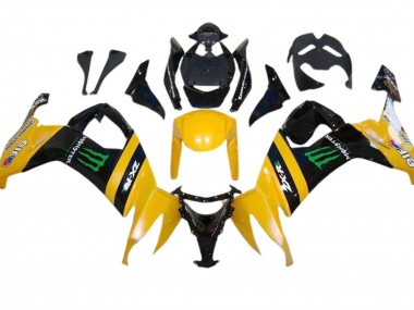 Billige Kawasaki ZX10R Motorrad Verkleidung 2008-2010 - Gelb Schwarz Grun Monster