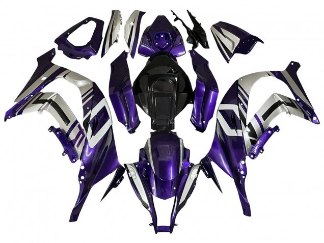 Billige Kawasaki ZX10R Motorrad Verkleidung 2008-2010 - Lila Silber Schwarz