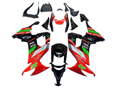 Billige Kawasaki ZX10R Motorrad Verkleidung 2008-2010 - Rot Grun Schwarz