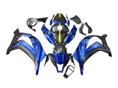 Billige Kawasaki ZX10R Motorrad Verkleidung 2008-2010 - Blau Gelb Matt Schwarz