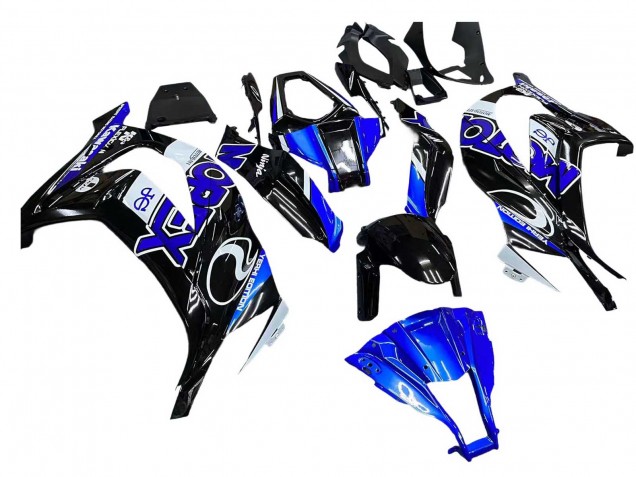 Billige Kawasaki ZX10R Motorrad Verkleidung 2011-2015 - Blau Weiss Glanzendes Schwarz